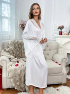 Luxury White Satin Bathrobe
