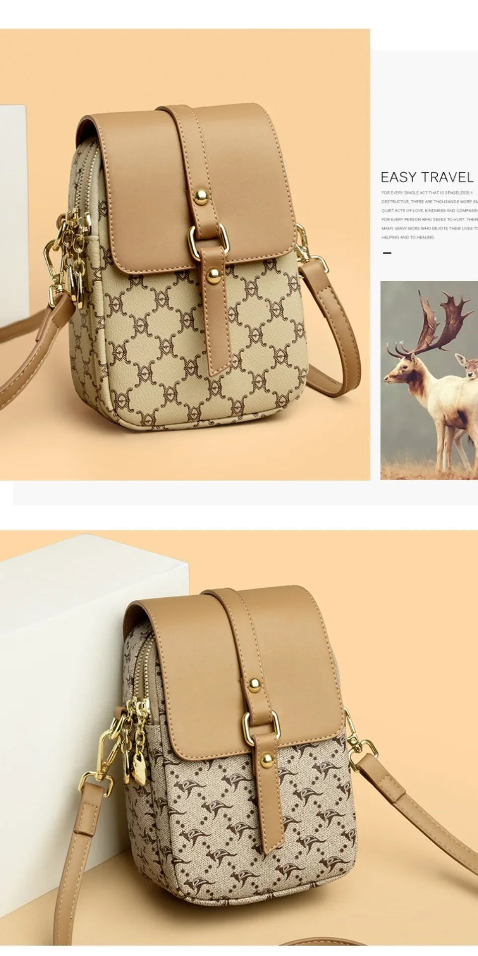 Luxury brand retro handbag