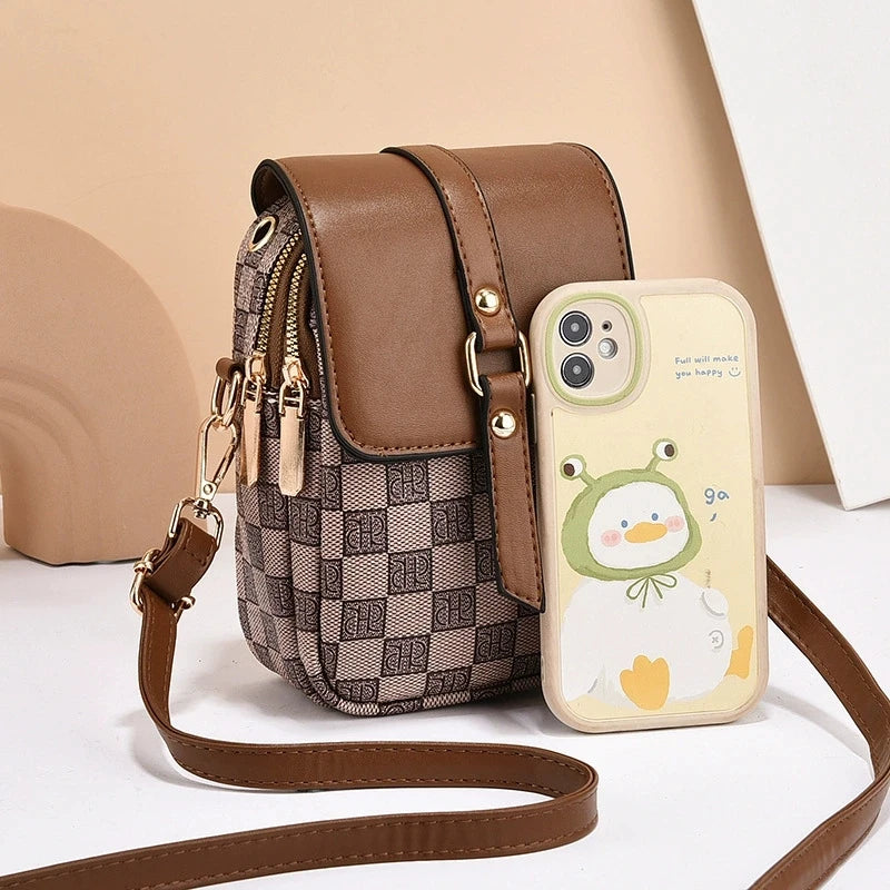 Retro multi layer phone small bag
