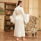 Luxury Feather Wedding Long Robe Dress