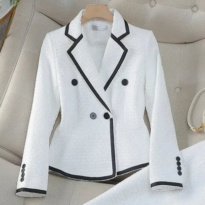 Luxury Women's Skirt Suits Celebrity Little Fragrance Suits Temperament Slim Skinny Occupational Suit Blazer Sets Fishtail Skirt