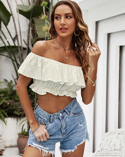 Luxury fashion slimming women's dress white sweet top female summer fairy flowy beautiful clothes