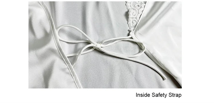 Luxury White Satin Bathrobe