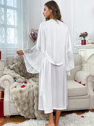 Luxury White Satin Bathrobe