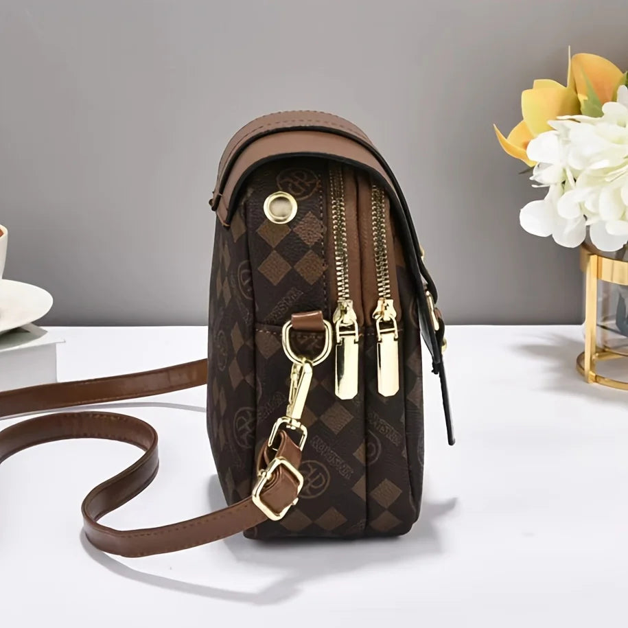 Retro multi layer phone small bag