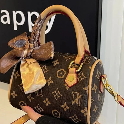 Luxury Messenger Purse Bag - Women's Crossbody Tote With Retro Solid Color & Premium Leather Finish