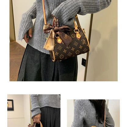 Luxury Messenger Purse Bag - Women's Crossbody Tote With Retro Solid Color & Premium Leather Finish