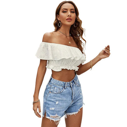 Luxury fashion slimming women's dress white sweet top female summer fairy flowy beautiful clothes