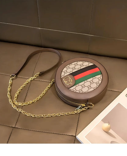High-end luxury handbag - 2025 new model retro small round bag, versatile round-shaped bag, chain round cake bag, crossbody bag