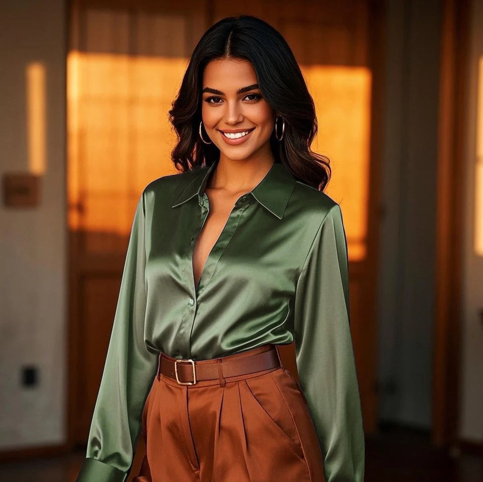 Luxury Satin Finish Blouse for Women