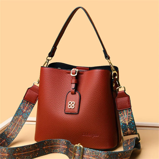 Luxury Designer High Quality Leather Women's Handbag Purses 3 Layers Multifunctional Ladies Shoulder Messenger Bags Sac Femme