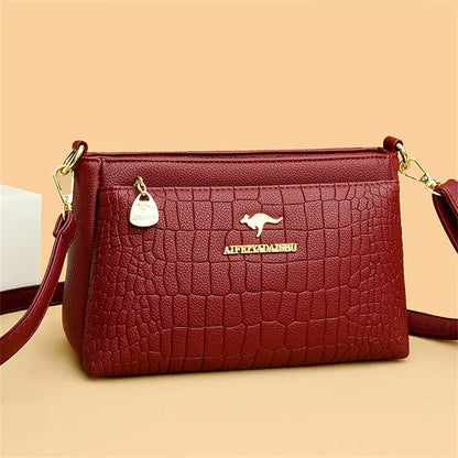 Luxury Handbag Fashion Print Large Capacity Soft Leather Women Shoulder Crossbody Bag Leisure Designer Ladies Purses and Handbag