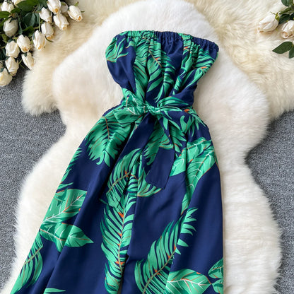 Women's Jumpsuit Elegant Sexy Suspender Printed Jumpsuits Casual Hip Waist Overalls Romper For Women Spring Summer 2024