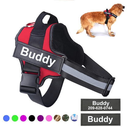 Personalized No Pull Reflective Dog Harness - Adjustable Pet Vest