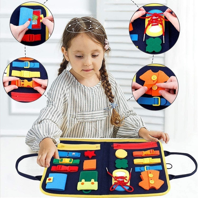 Children's Busy Board - Dressing & Buttoning Learning Toy